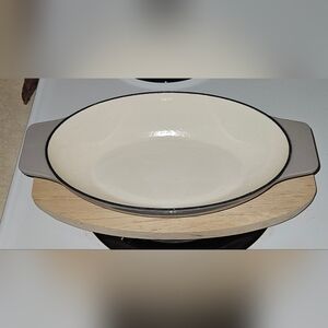 Martha Stewart Cream Enamel Bowl with Gray Accent